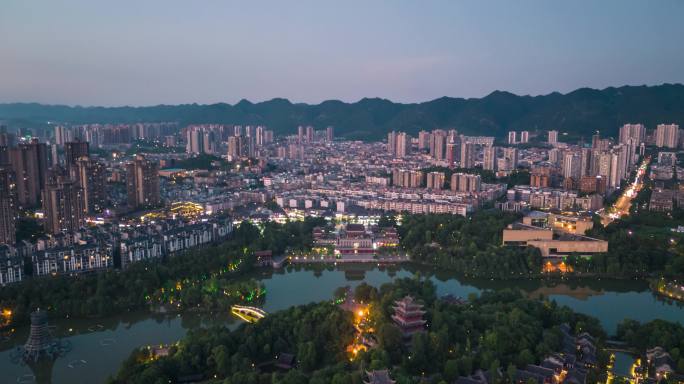 璧山秀湖公园日转夜延时