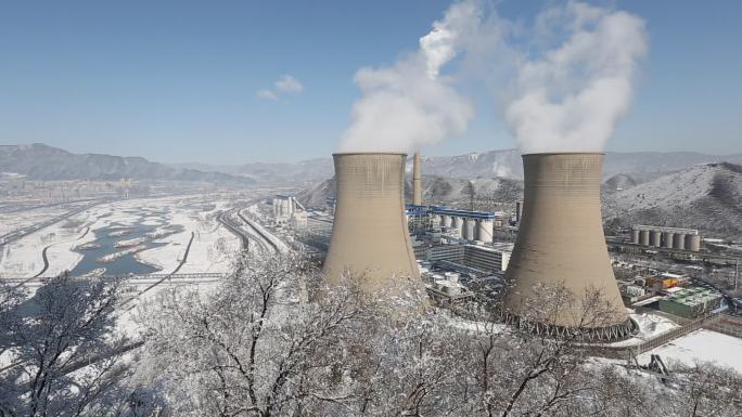 首钢雪景发电厂冷却塔