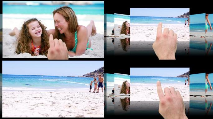 手指点击播放海滩视频动画特效