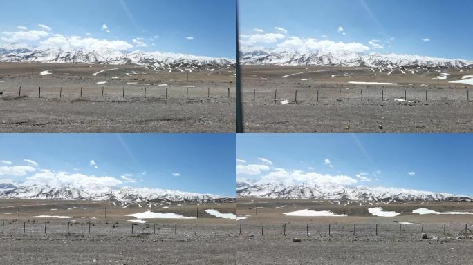 新疆天山新疆天山雪山沿途拍摄车里拍摄