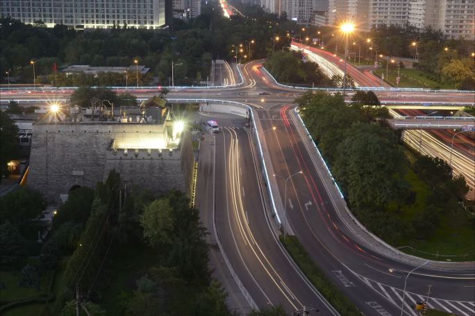 北京延时摄影路网车流量车流