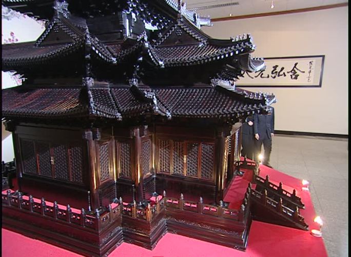 故宫建筑模型展示参观缩小版故宫青瓦灰瓦瓦