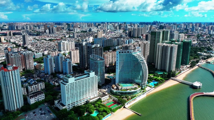 御3航拍广西北海的海城区建筑风光