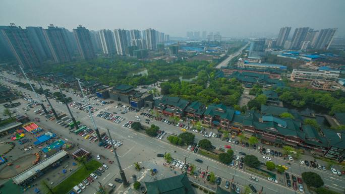 重庆市九龙坡区巴国城延时摄影5D
