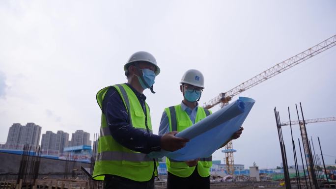 城市建设工地工人塔吊现场施工图纸规划素材