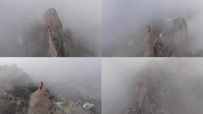 山 爬 登山者 攀岩 运动的 自然 景观