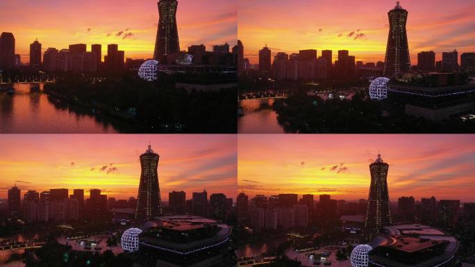 杭州西湖文化广场环球中心绝美晚霞