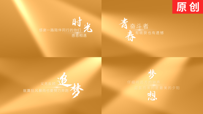 【原创】金色橙色简约光影文字字幕片头片尾