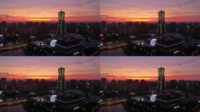 杭州西湖文化广场环球中心绝美晚霞