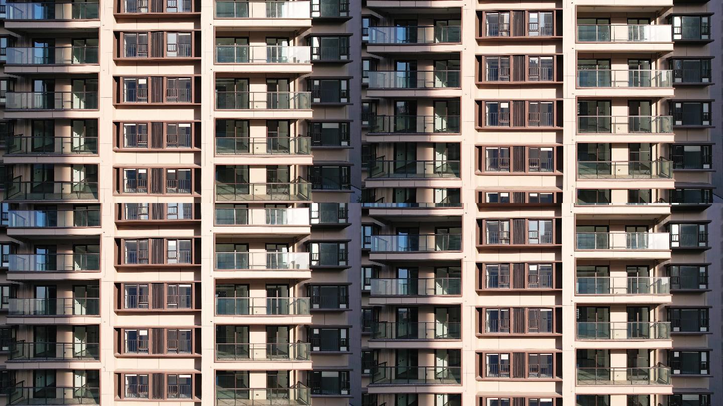 新建楼盘高层住宅航拍