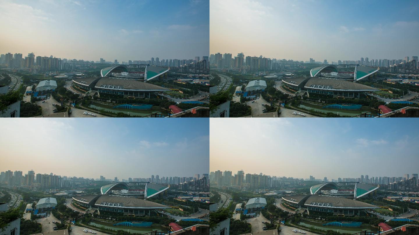 重庆市奥体中心大景延时摄影