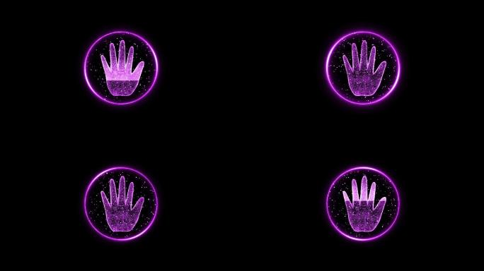紫色科技扫描手掌通道视频-无缝循环2