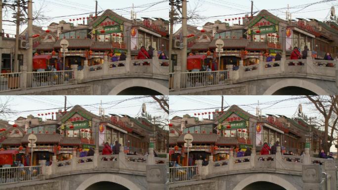 北京街景市井生活路上行人约会逛街都市生活