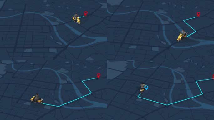《原创》E3D三维城市地图导航路线图