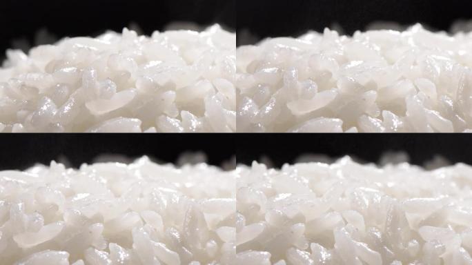 饱满晶透的白米饭实拍特写素材
