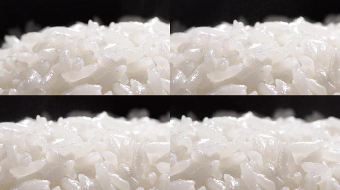 饱满晶透的白米饭实拍特写素材