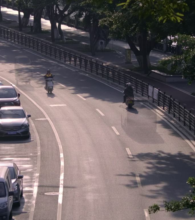 竖屏 公路 弯路 公路 车辆 黄昏 行人