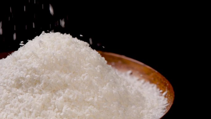 椰蓉落下实拍升格素材