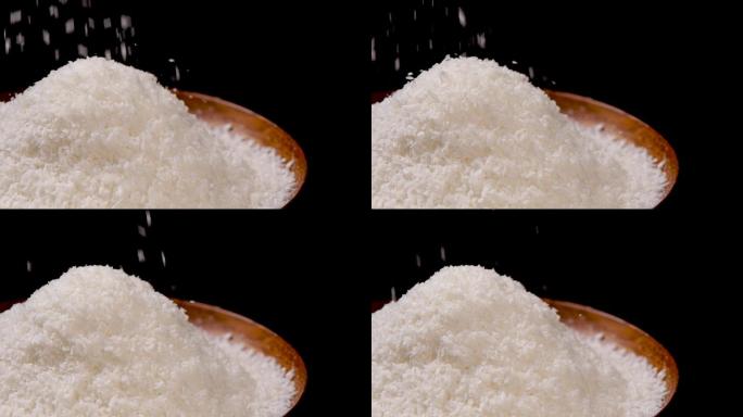 椰蓉落下实拍升格素材