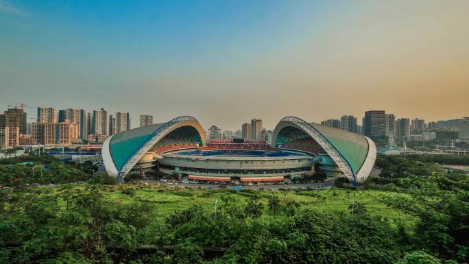 重庆市奥体中心体育场延时摄影