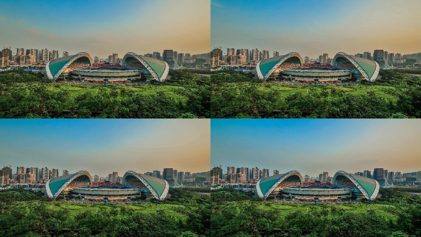 重庆市奥体中心体育场延时摄影