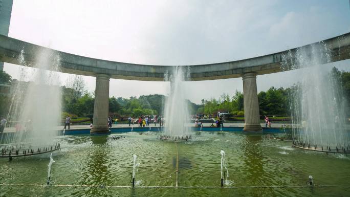 重庆动物园喷泉延时摄影