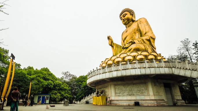 重庆九龙坡华岩寺大佛弥勒佛大金佛延时摄影