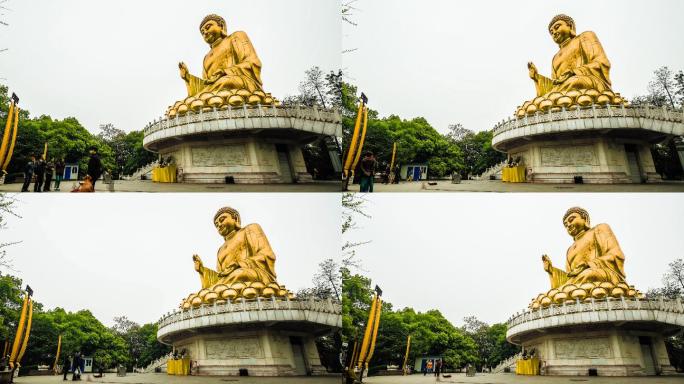 重庆九龙坡华岩寺大佛弥勒佛大金佛延时摄影