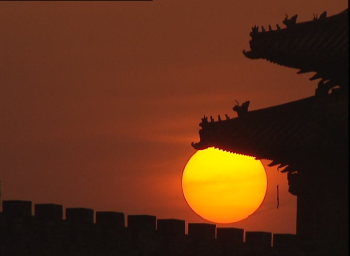 故宫场景背景房檐景区城楼夕阳观光游玩休闲