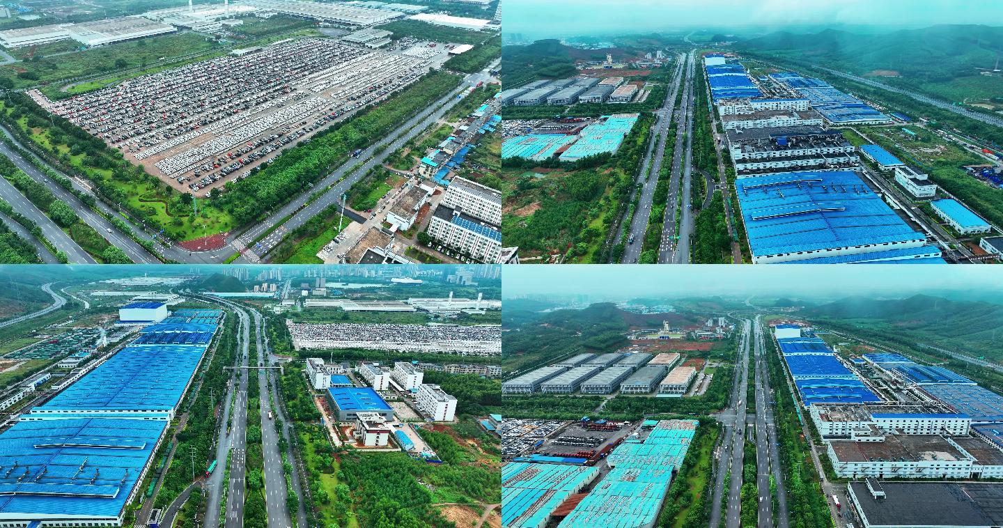 航拍柳州柳东新区交通建筑厂房2022最新