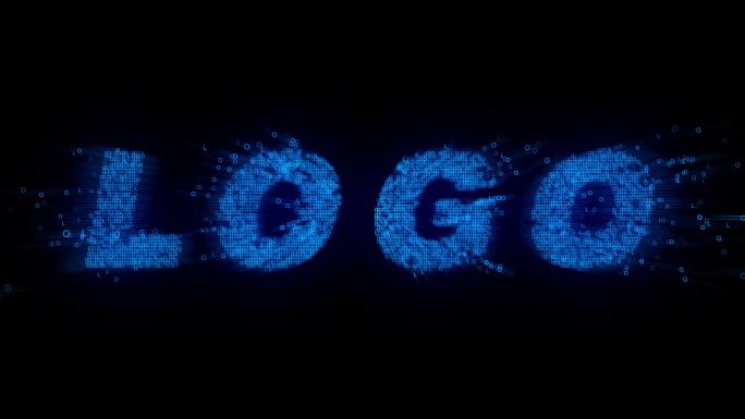 4K蓝色粒子汇聚logo文字演绎