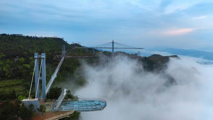 4K贵州 石阡仙人街景区 仙人桥 旅游地