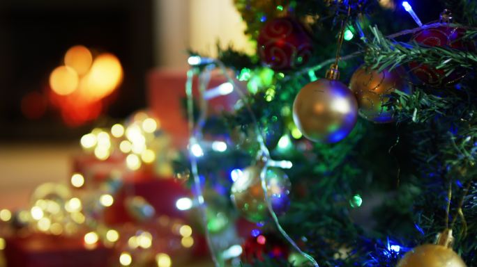 圣诞树和家里的装饰品