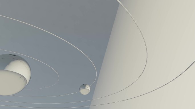 圆球小球球体星球轨道旋转转动运动光影变化