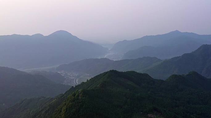 山村日出日落特写、大场景4K