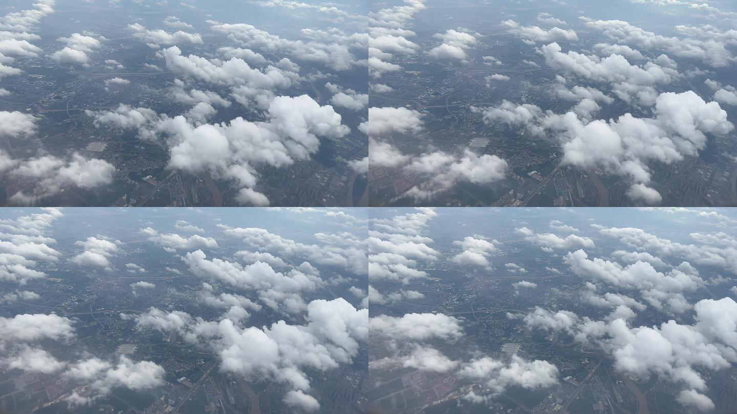 飞机窗外的云海航拍