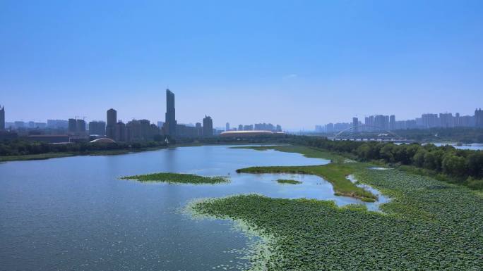 航拍镜头城市大景生态人居环境建设CC