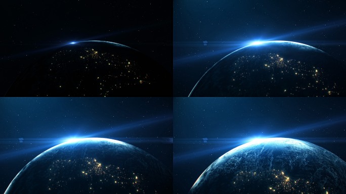 地球太阳宇宙希望星空科技日出天际线宣传片