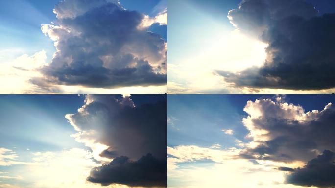 阳光云延时摄影太阳突破云层天气变化云翻滚
