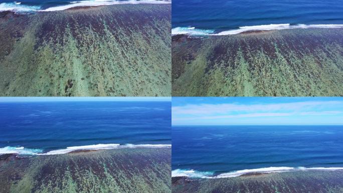 4K鸟瞰大海海面海浪海际线