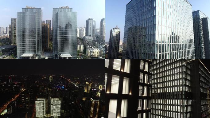 杭州滨绿大厦航拍 现代化科技感大楼