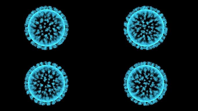 4K蓝色全息投影科技艾滋病毒素材带通道