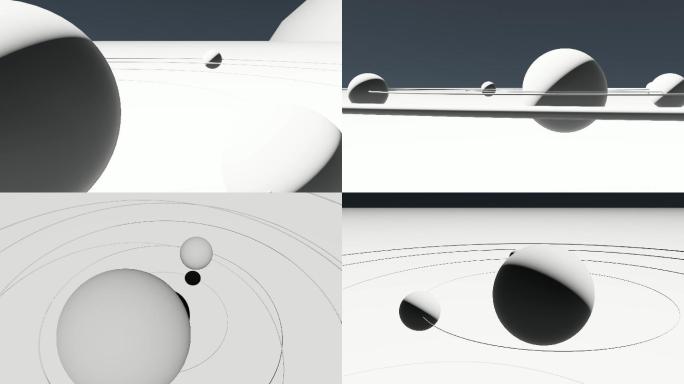 圆球小球球体星球轨道旋转转动运动光影变化