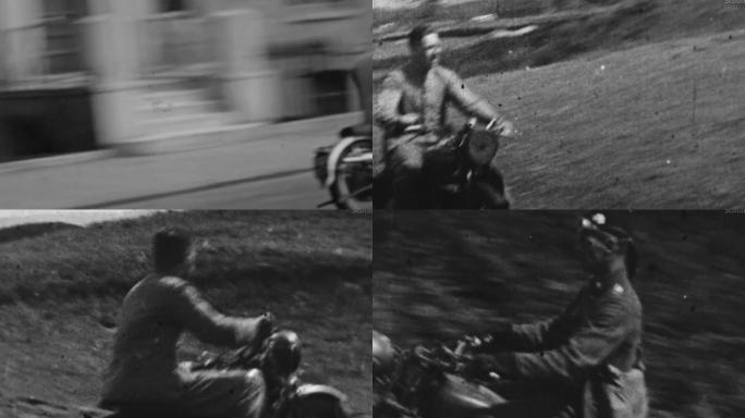 50年代骑摩托车