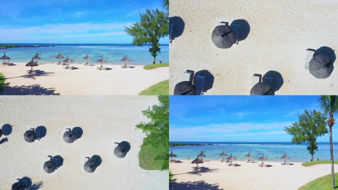 浪漫热带海岛沙滩大海空镜