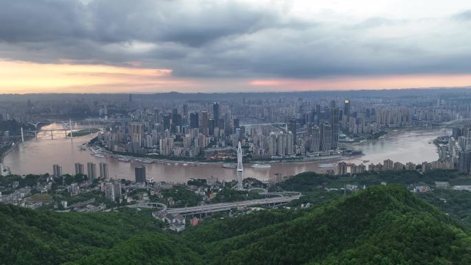 90秒重庆南山航拍绝美天气渝中半岛大景