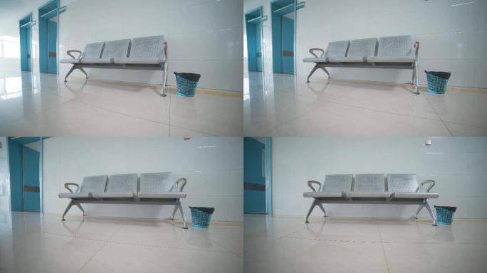 4K医院走廊 医院里的长凳子 病房的凳子