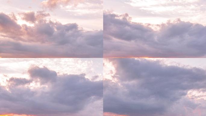 黄昏流动的云固定镜头延时摄影