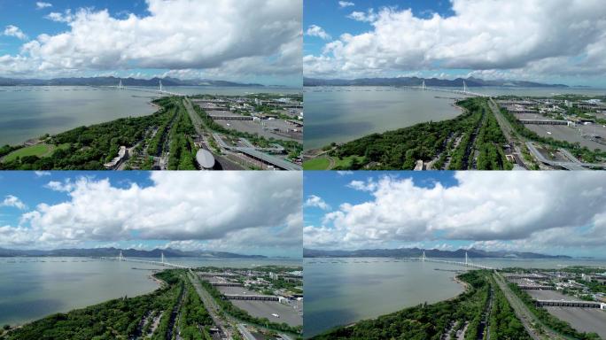 原创深圳湾绿色环保大景航拍直推空镜