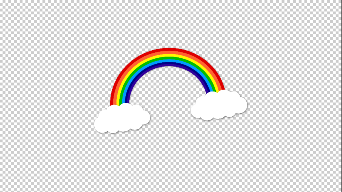彩虹云动画素材——带通道无缝循环播放